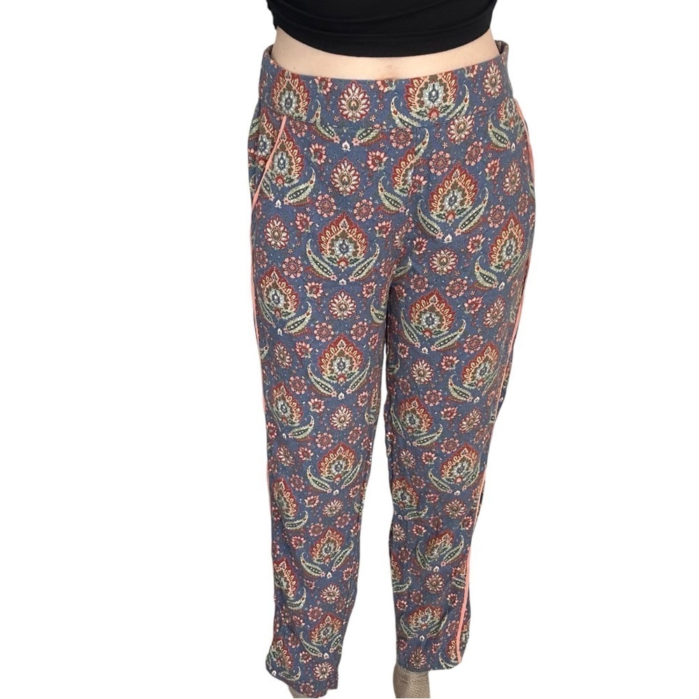 Sundance Pants Boho Pull On Casual Colorful Cotton Paisley Size Small